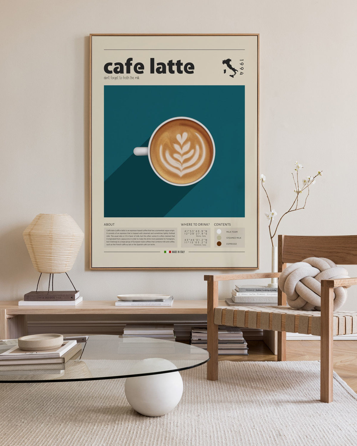 Cup of Cafe Latte Canvas print