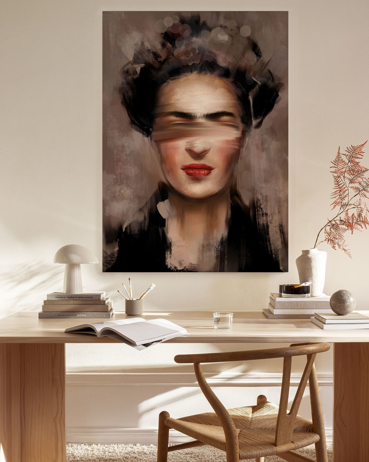 Kahlo in Beige Canvas print