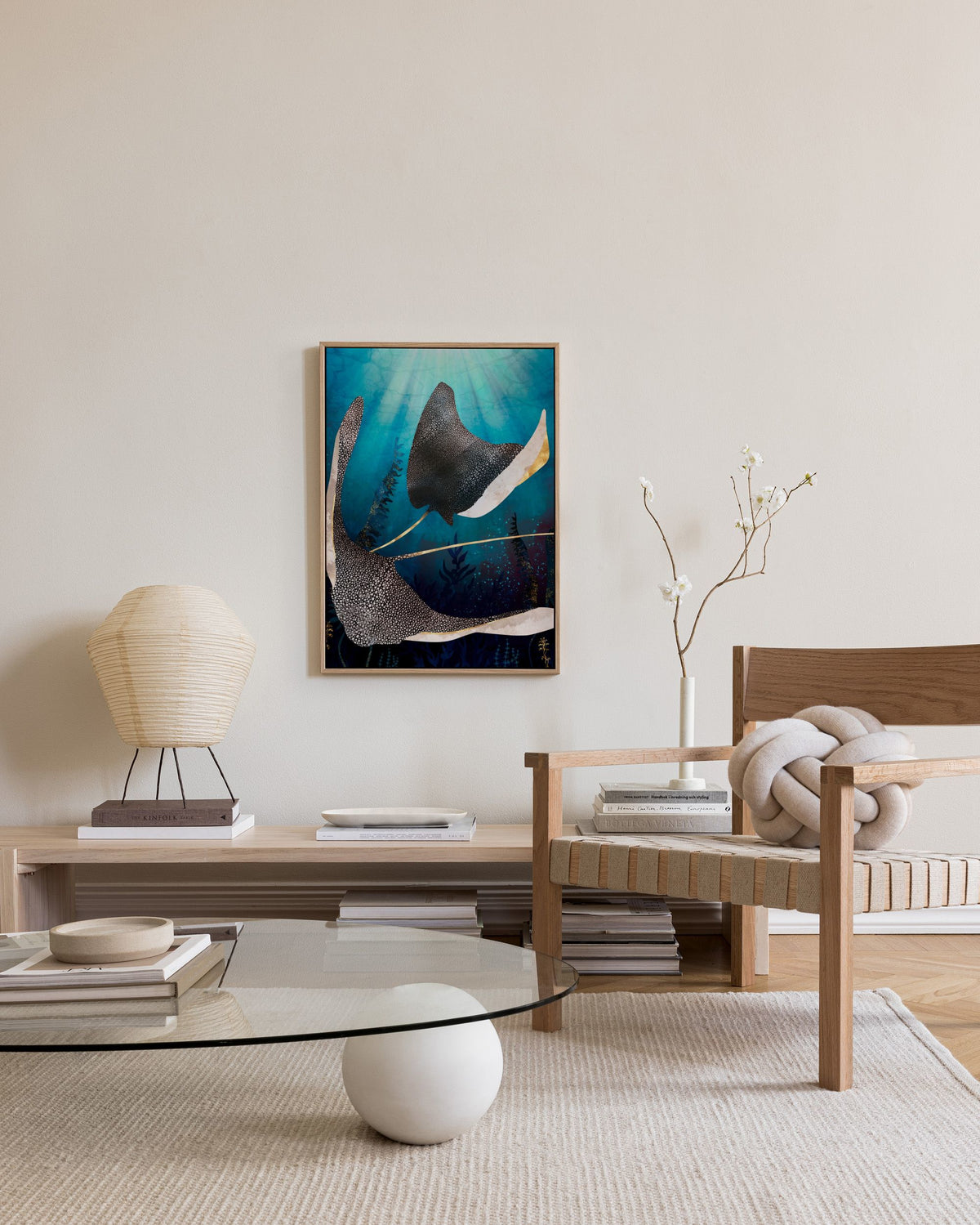 SpaceFrog Designs - Metallic Stingray Canvas print