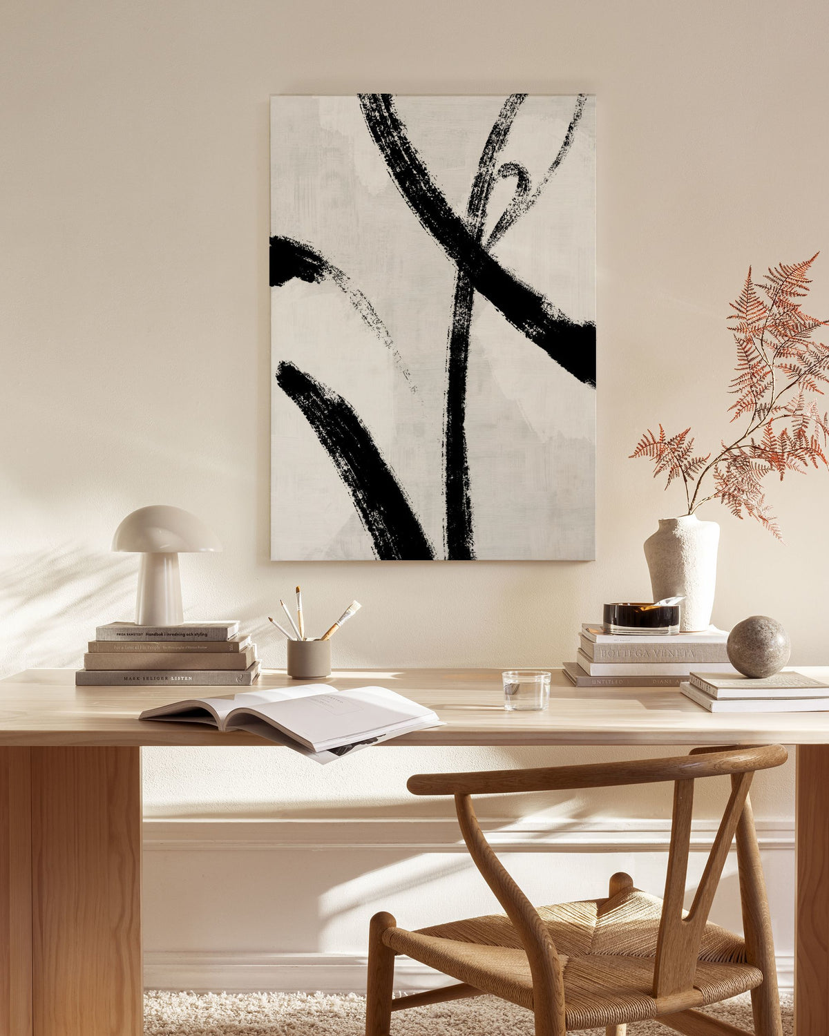 Black Brush Strokes No1 Canvas print