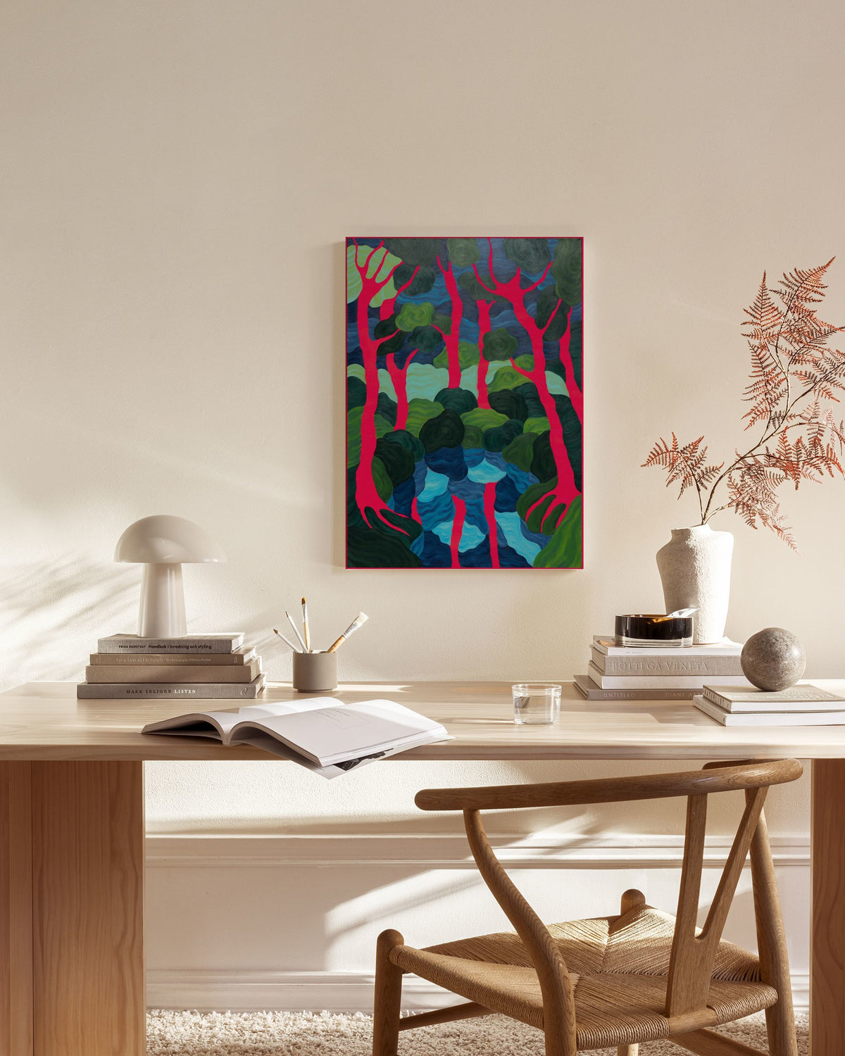 Fluorescent Wood Canvas print