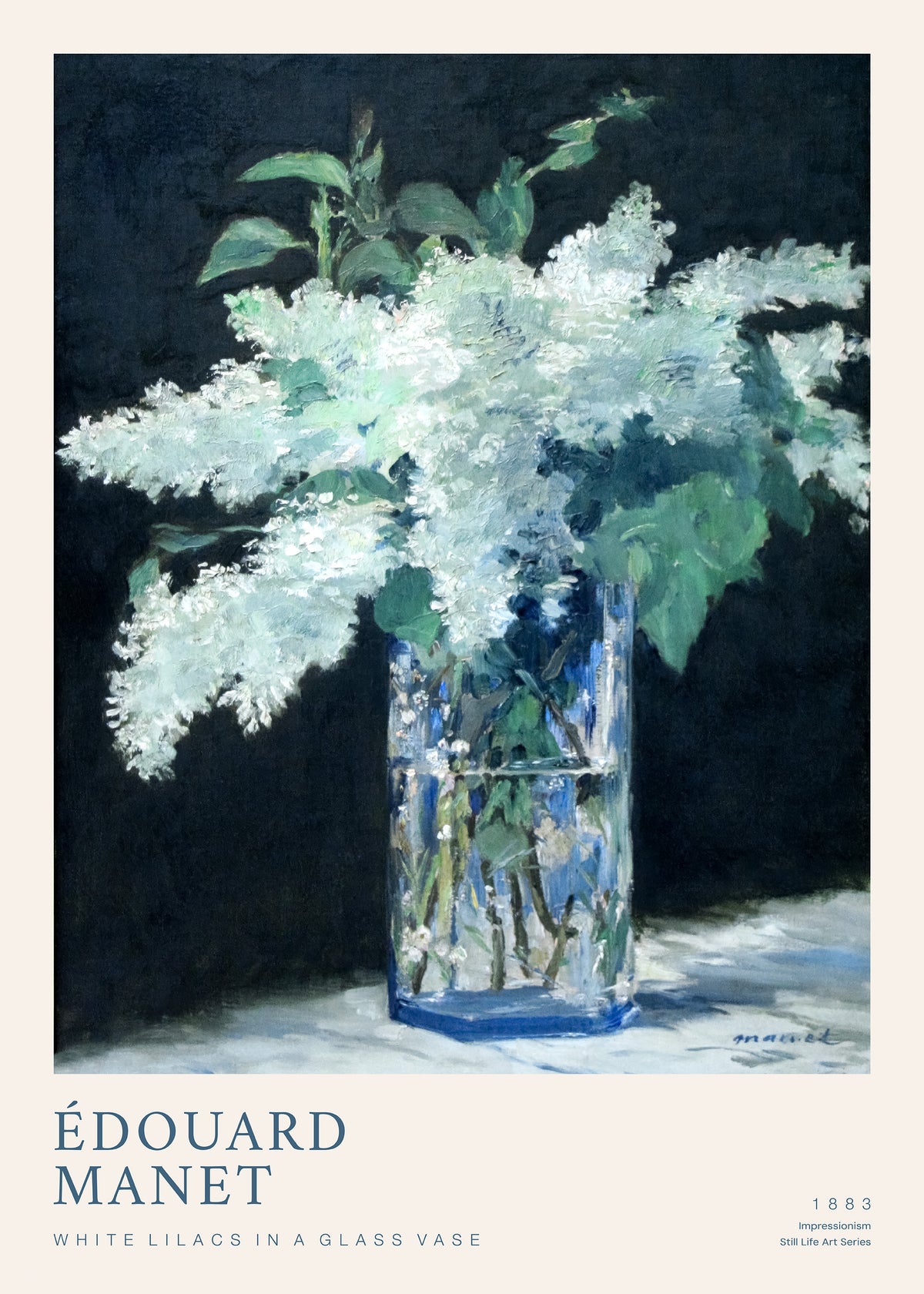 Édouard Manet - White Lilacs in a Glass Vase Print