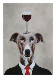 Coco De Paris - Greyhound with Wine Glass Print