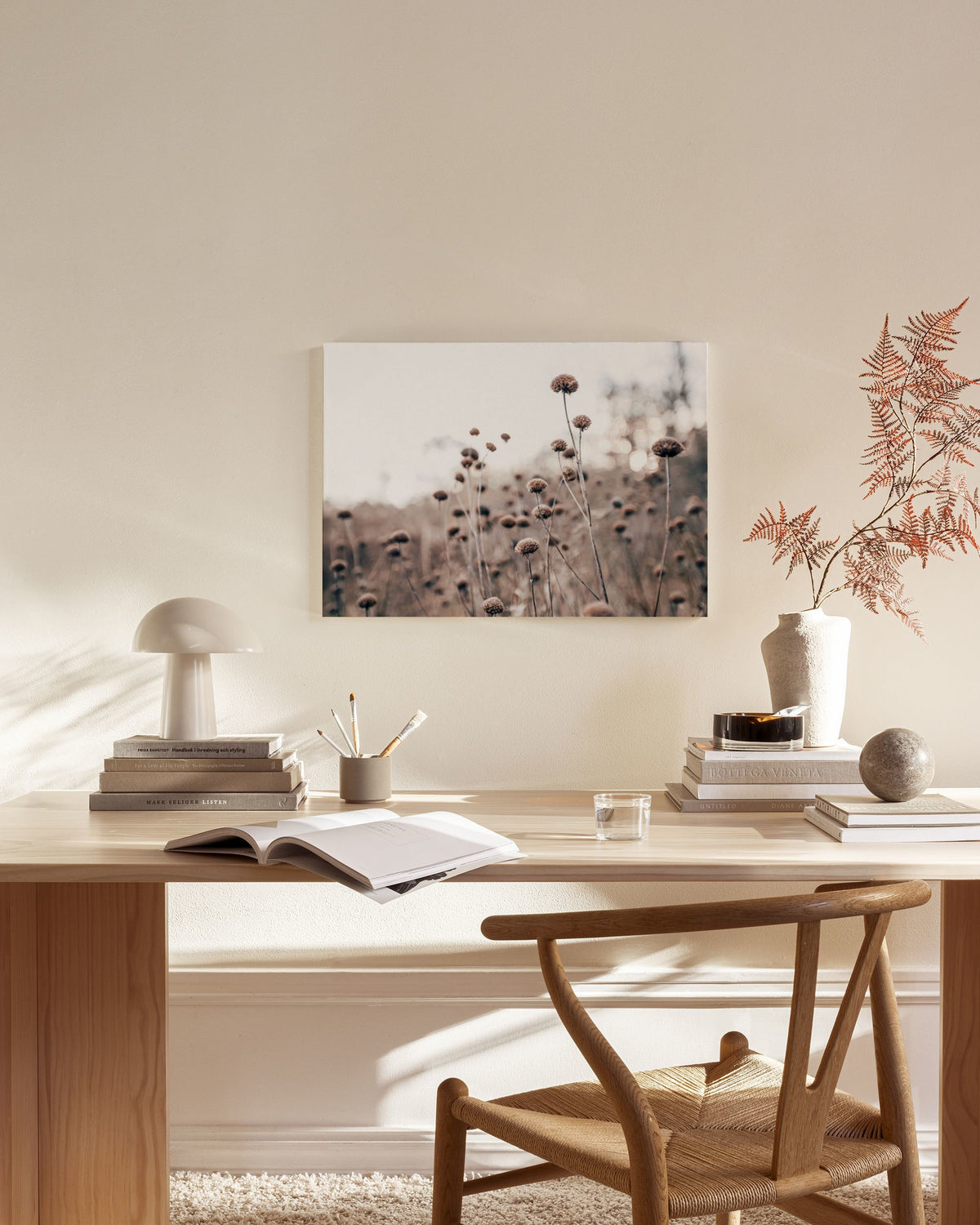 Monochrome Flowers Canvas print