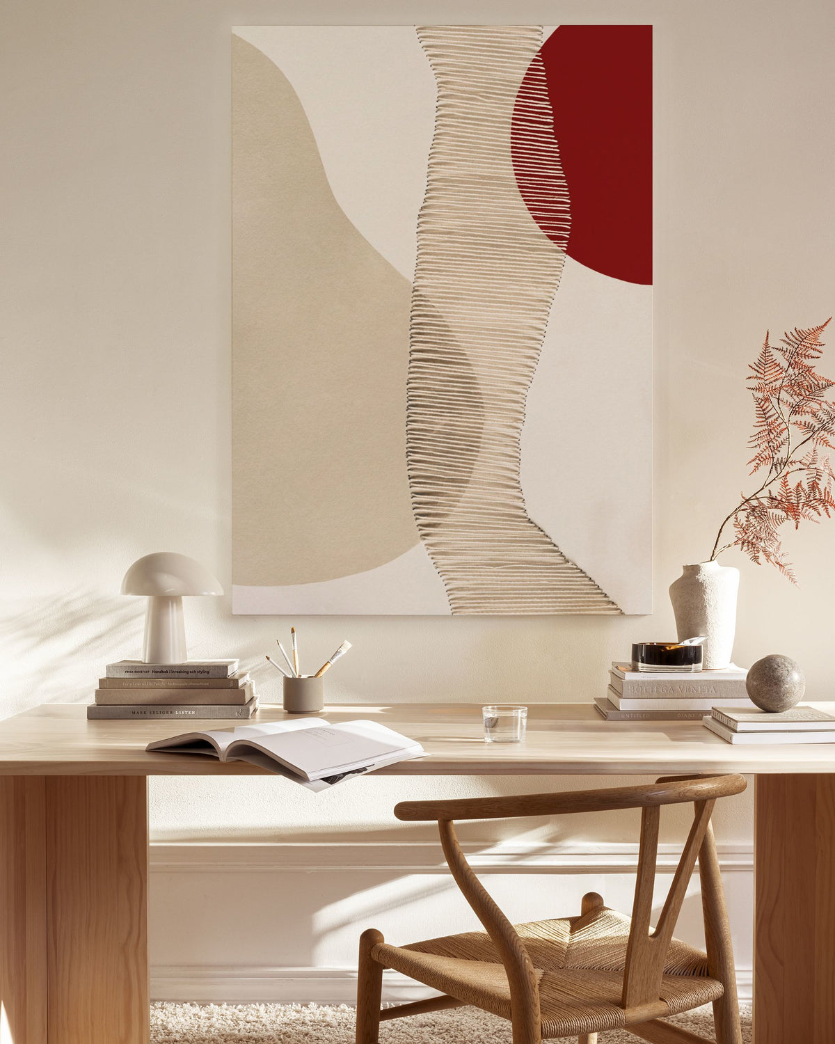 Red and Beige Canvas print