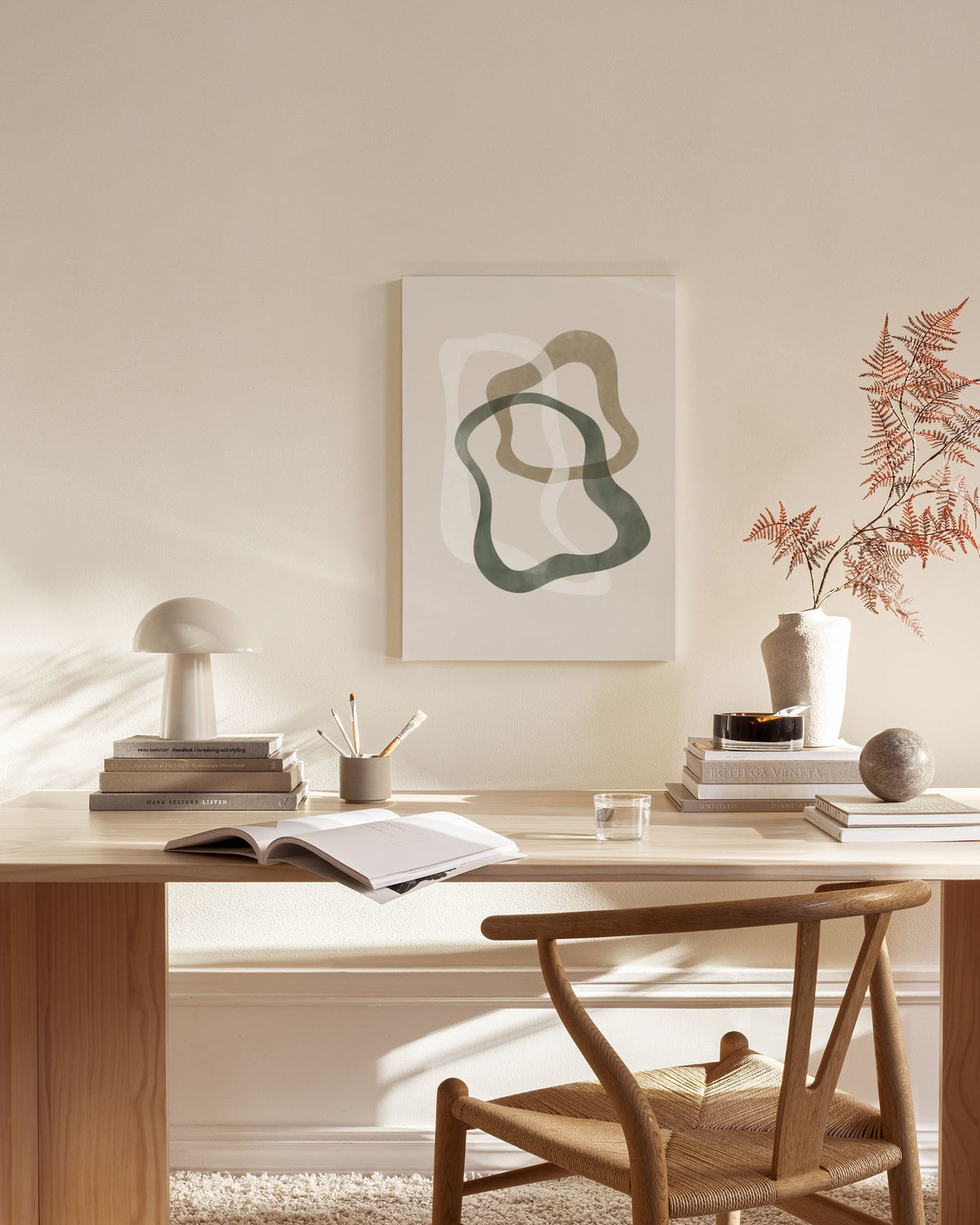 Abstract Green Shapes No2 Canvas print