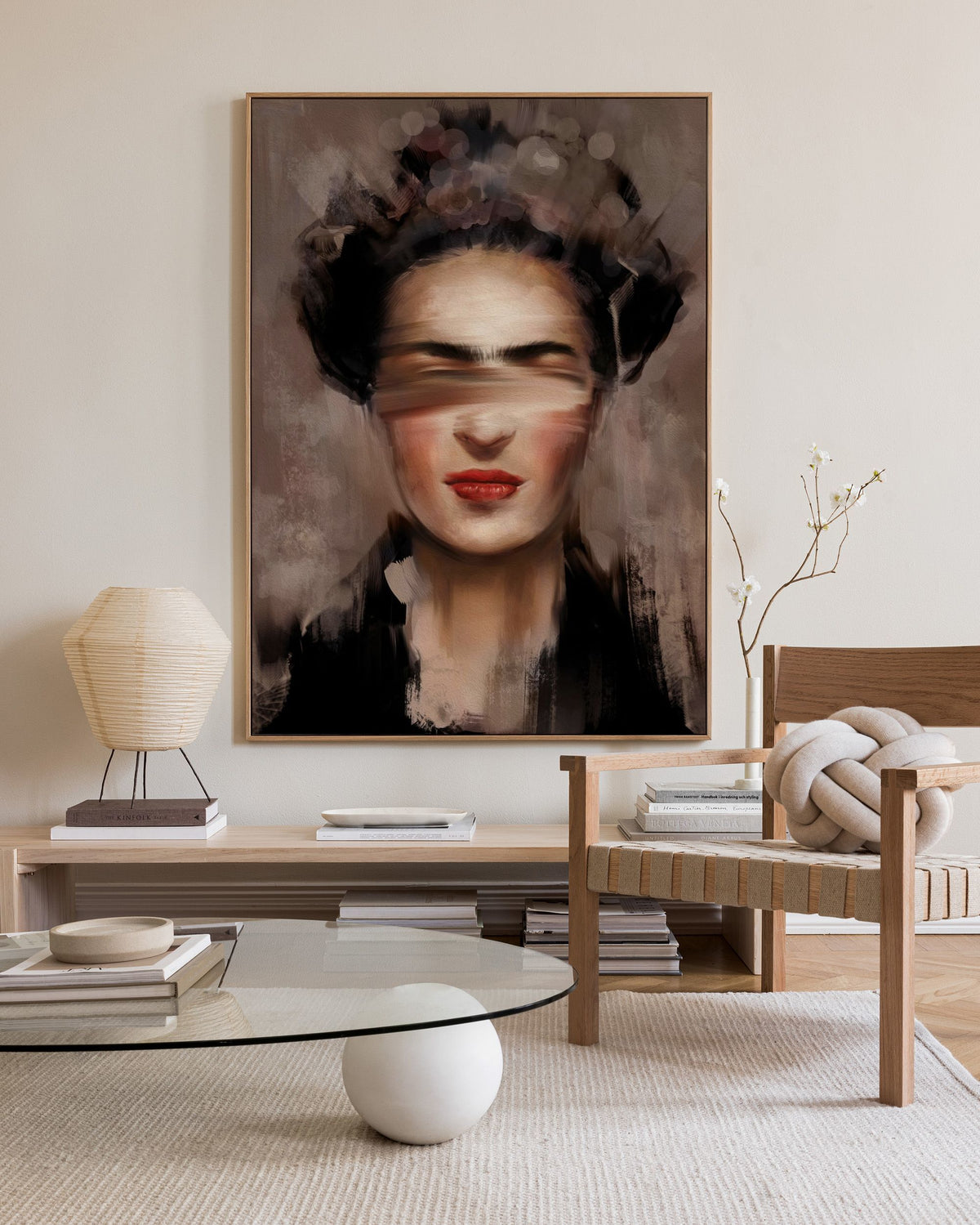 Kahlo in Beige Canvas print
