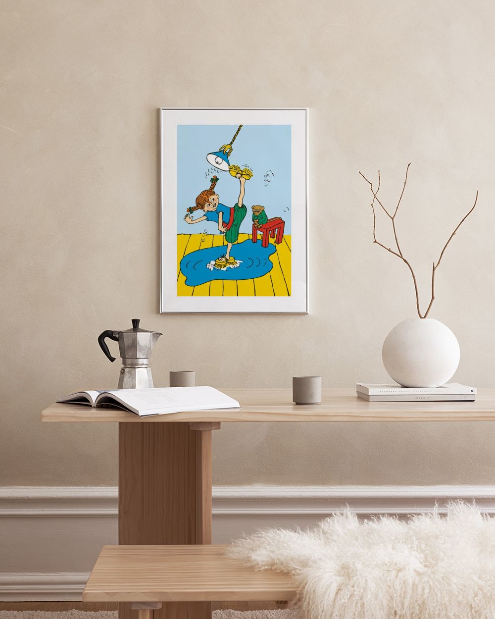 Pippi Longstocking Cleaning Print