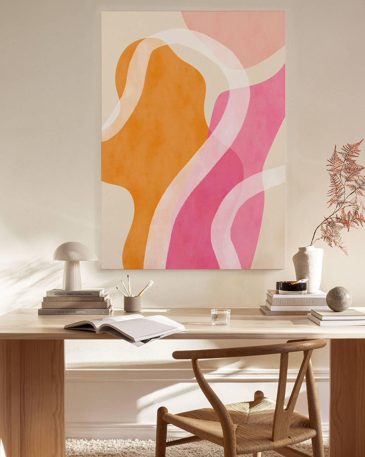 Abstract Pink Shapes No1 Canvas print