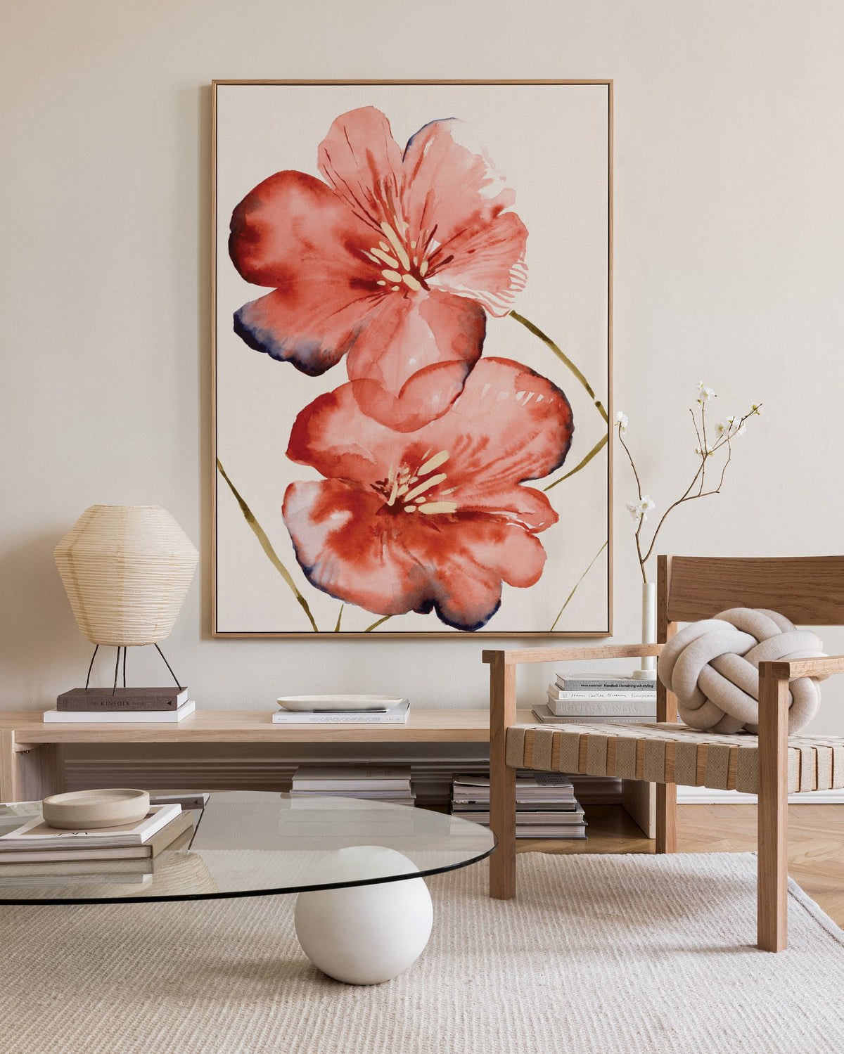 Soft Red Flowers Canvas print