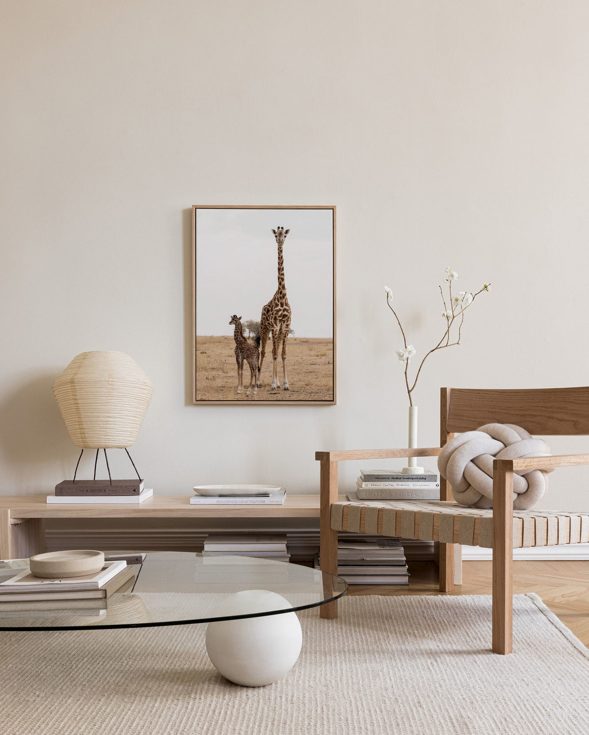 Mother and Baby Giraffe Canvas print