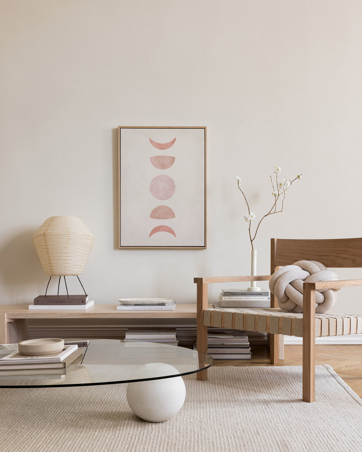 Pink Moon Phase Canvas print