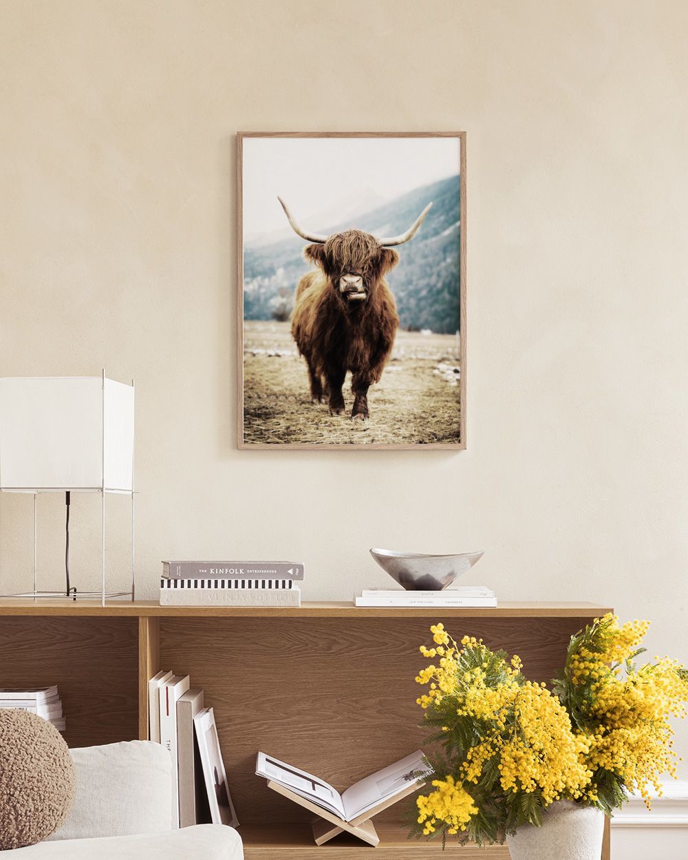 Highland Cattle on Field Print