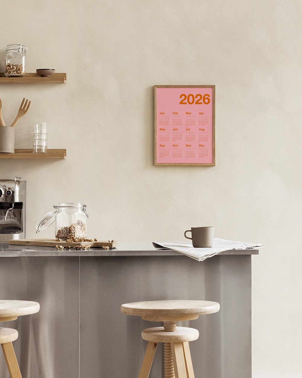 Pink Calendar 2026 Print