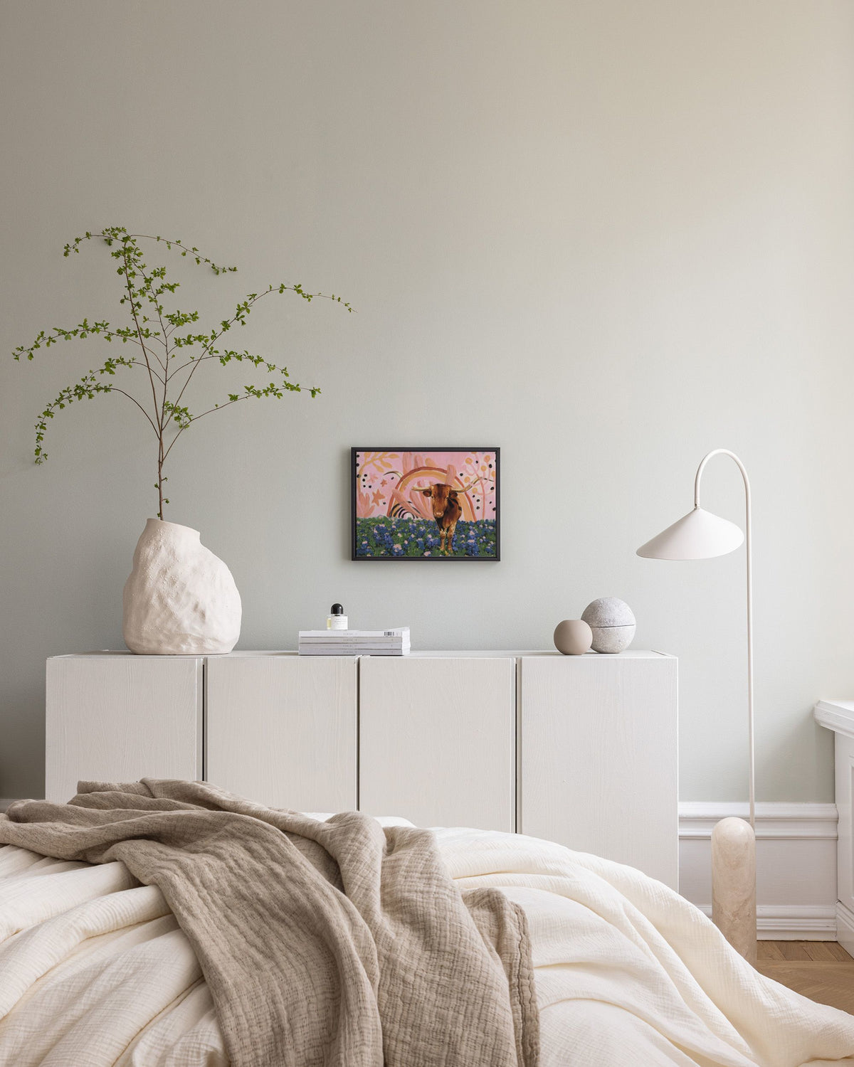 Eleanor Baker - Rainbow Longhorns Canvas print
