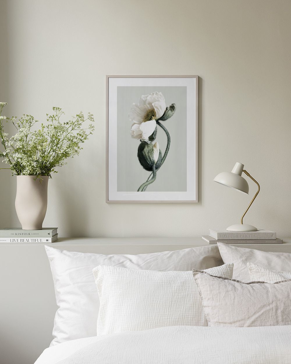 Blooming White Poppies Print