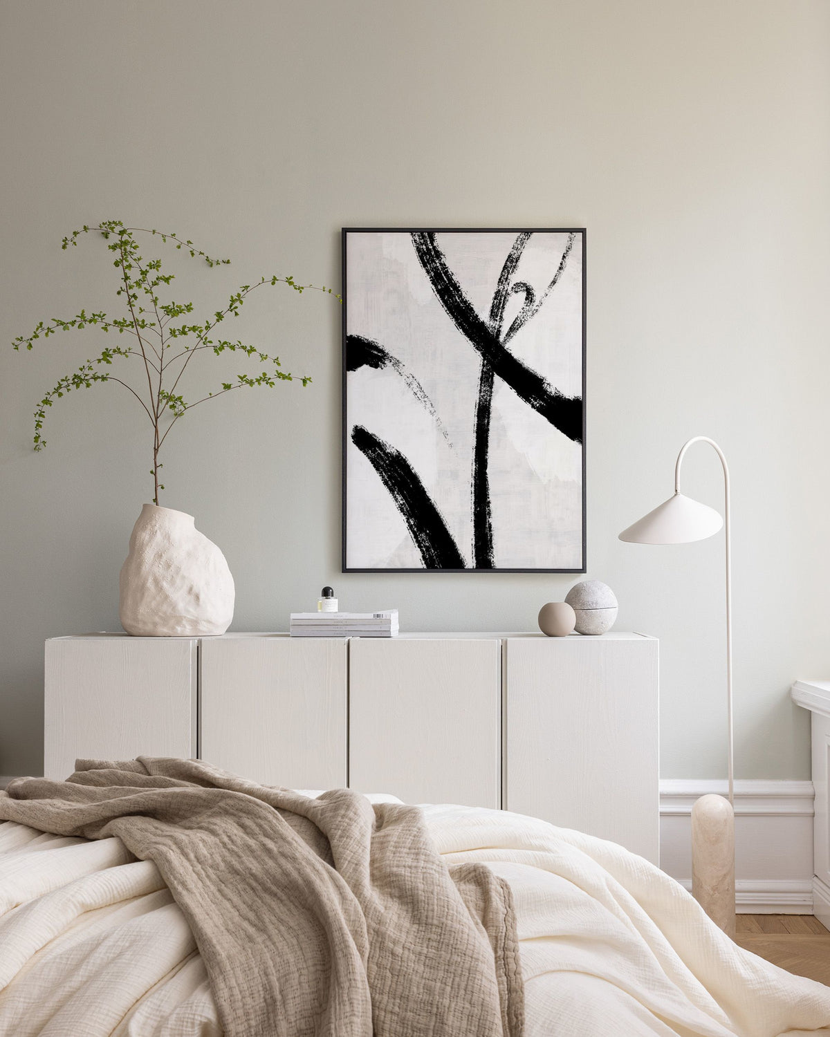 Black Brush Strokes No1 Canvas print