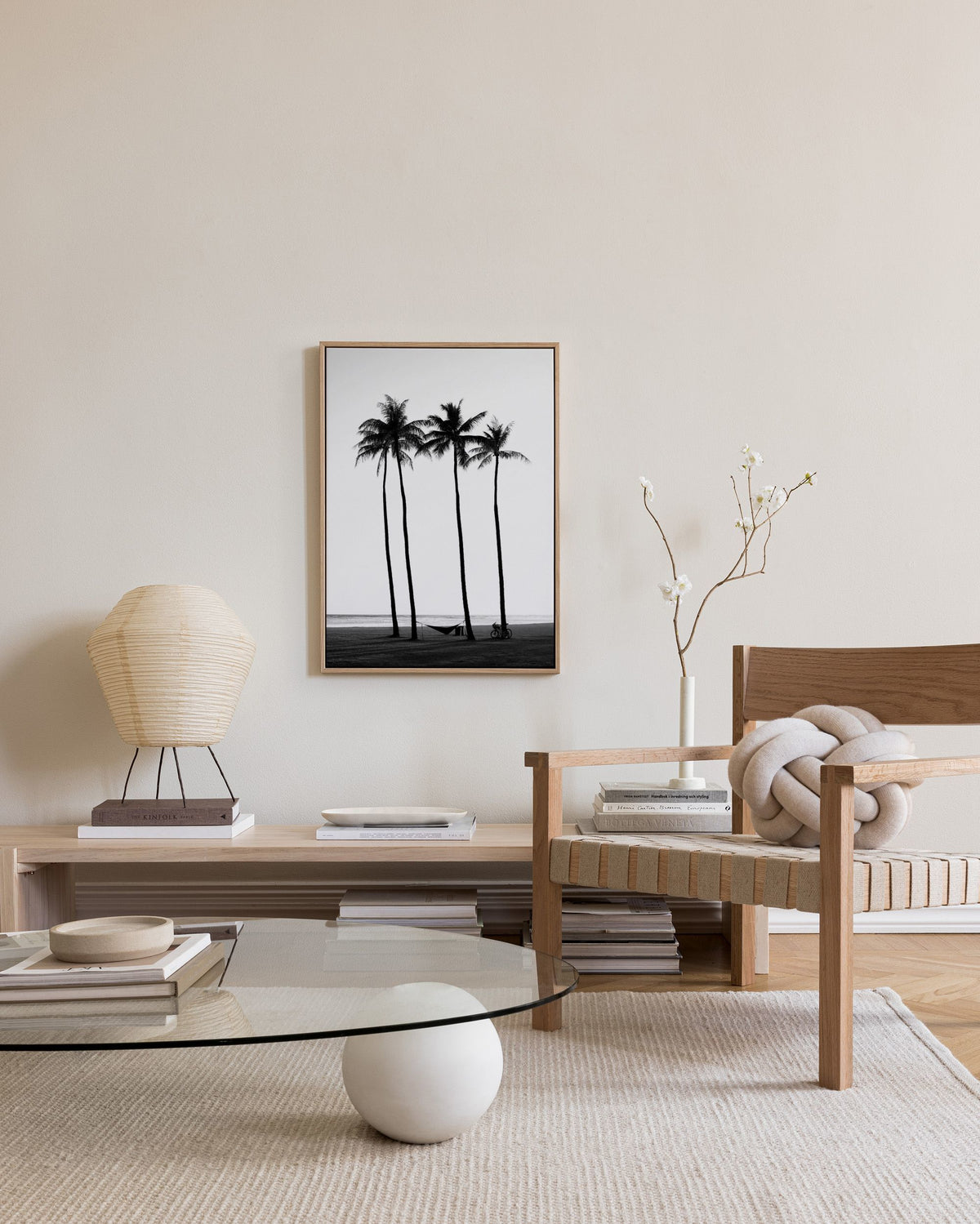 Palm Trees on Beach Canvas print