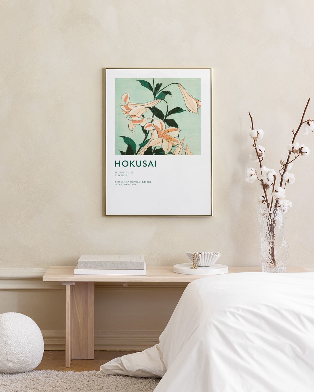 Hokusai - Trumpet Lilies Print