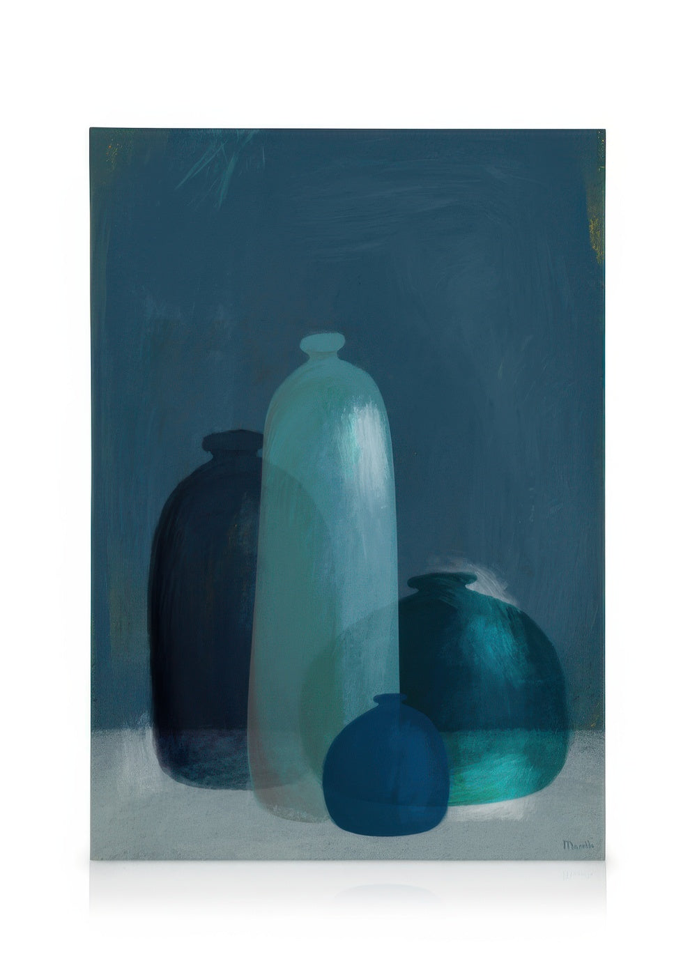 Marco Marella - Still Life with Blue Glass Vases Canvas print