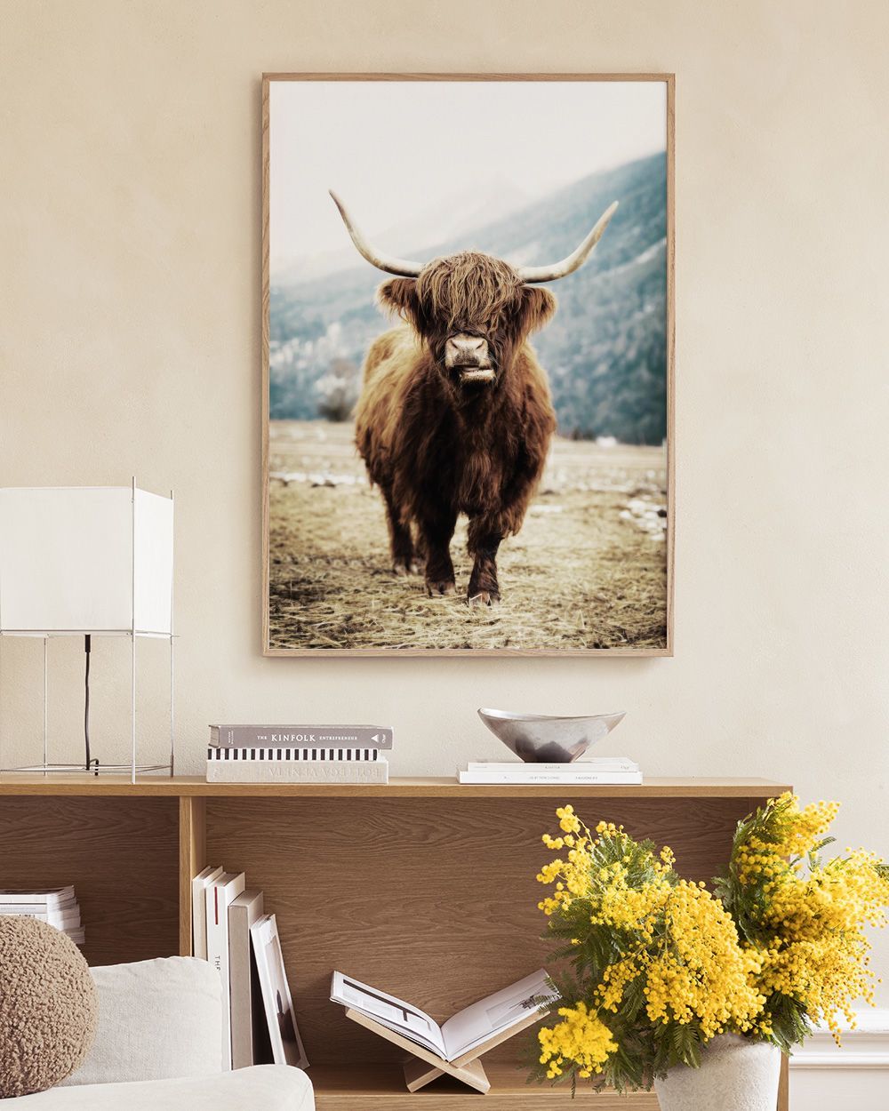 Highland Cattle on Field Print