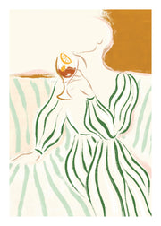 Green Striped Dress Print
