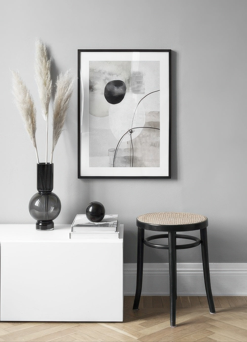 Painted Monochrome Shapes No2 Print