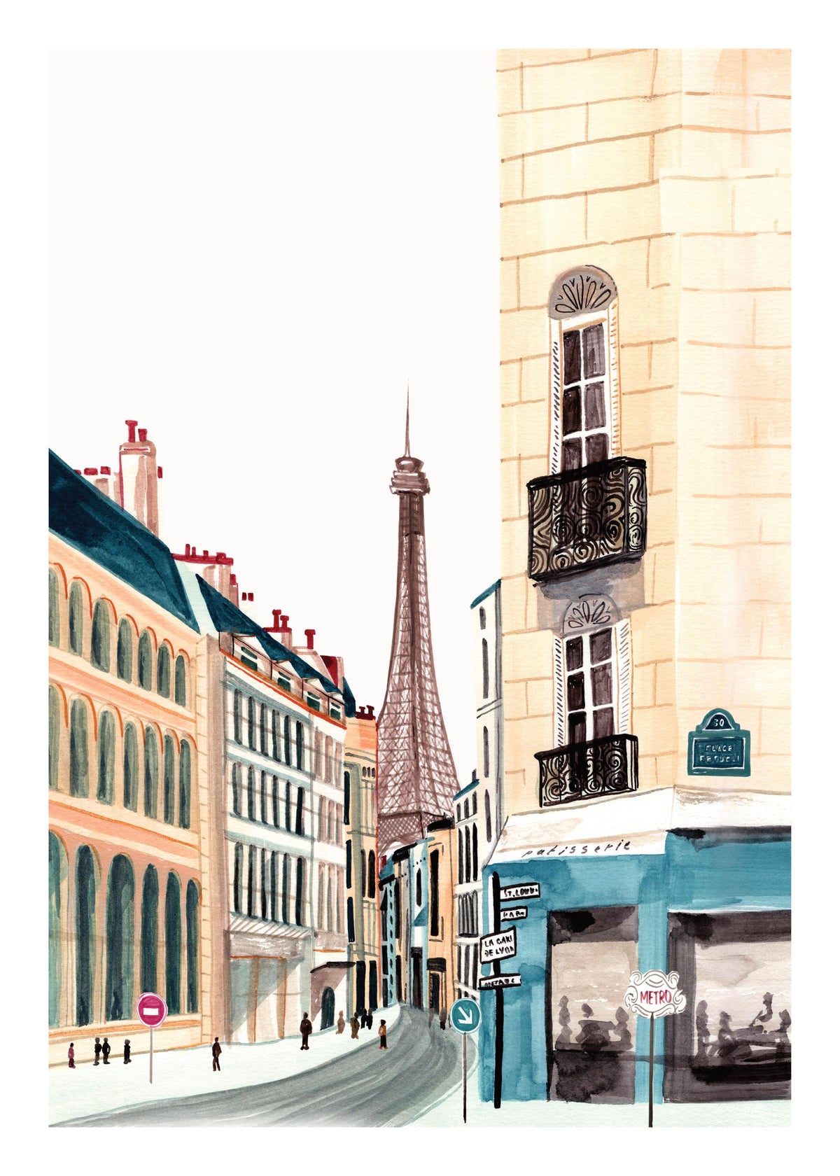 Laura Page - Paris Street Corner Print