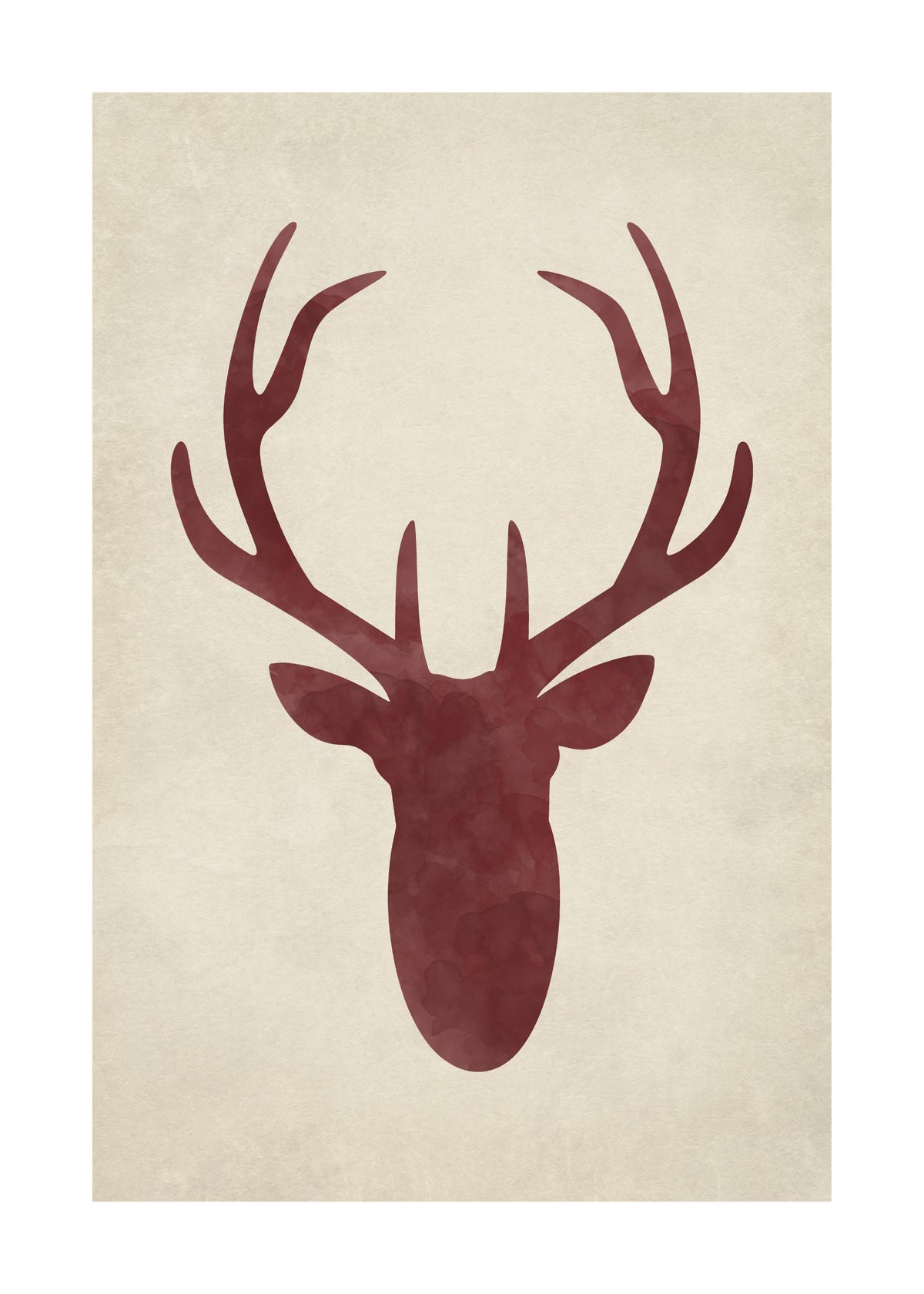 Watercolor Deer Silhouette Print