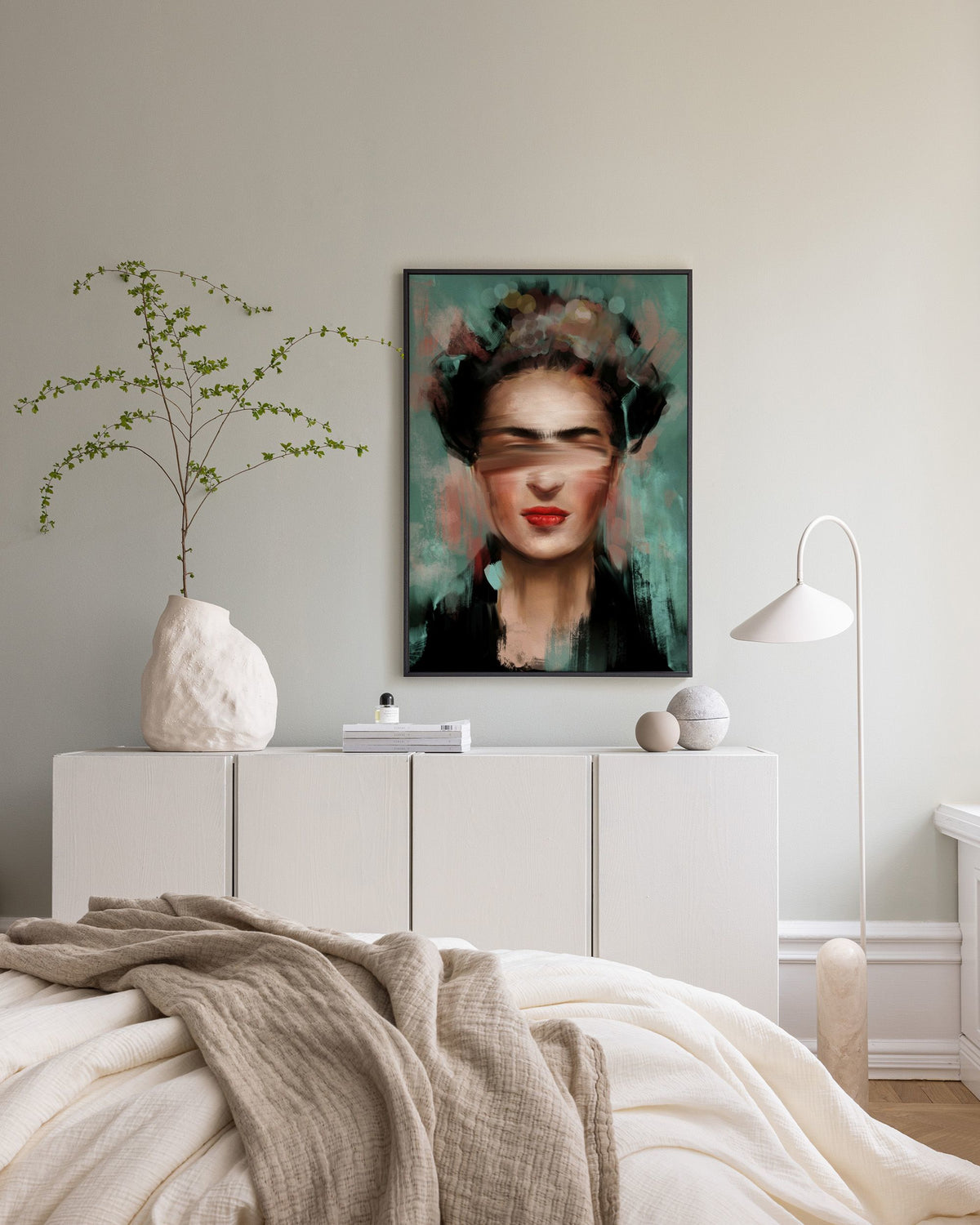 Kahlo in Green Canvas print