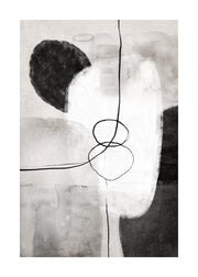 Painted Monochrome Shapes No1 Print