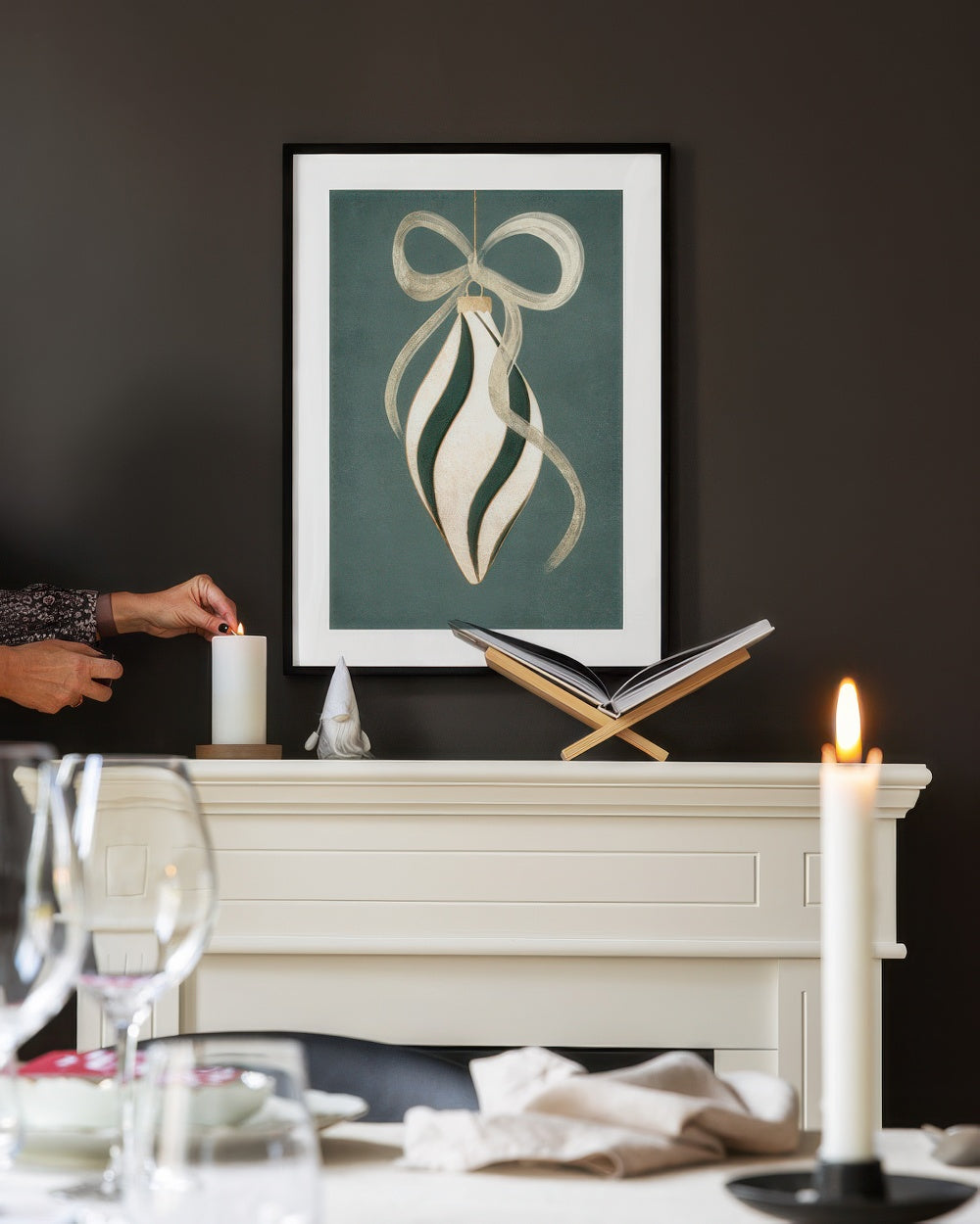Bauble in Green Print