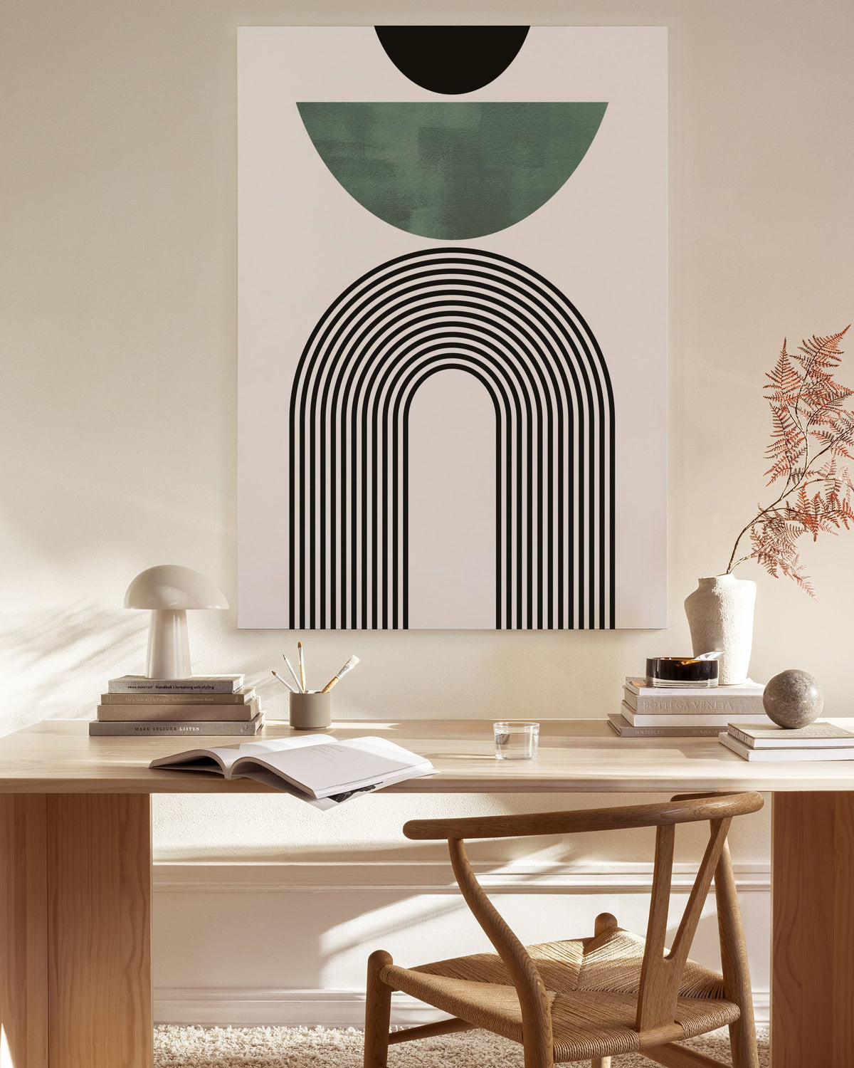 Mid Century Green No2 Canvas print