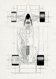 Racing Car Sketch Print