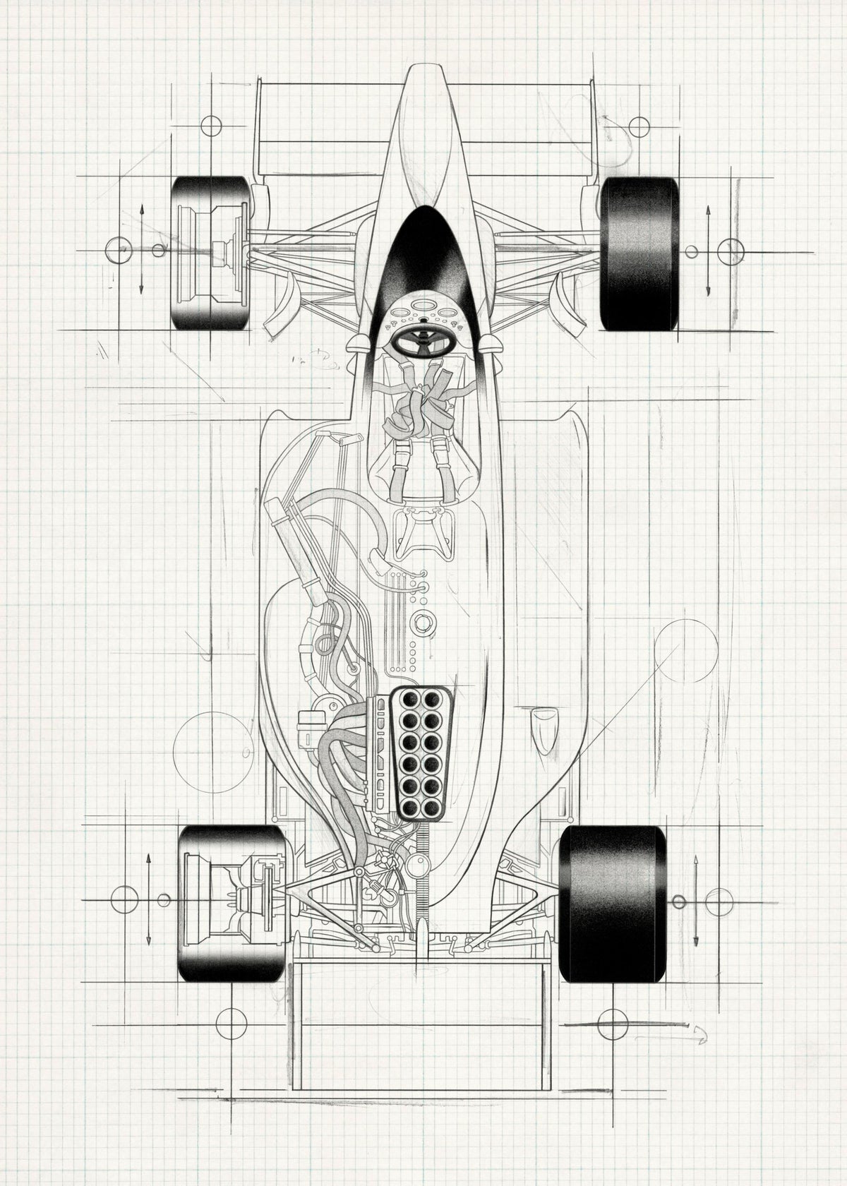 Racing Car Sketch Print
