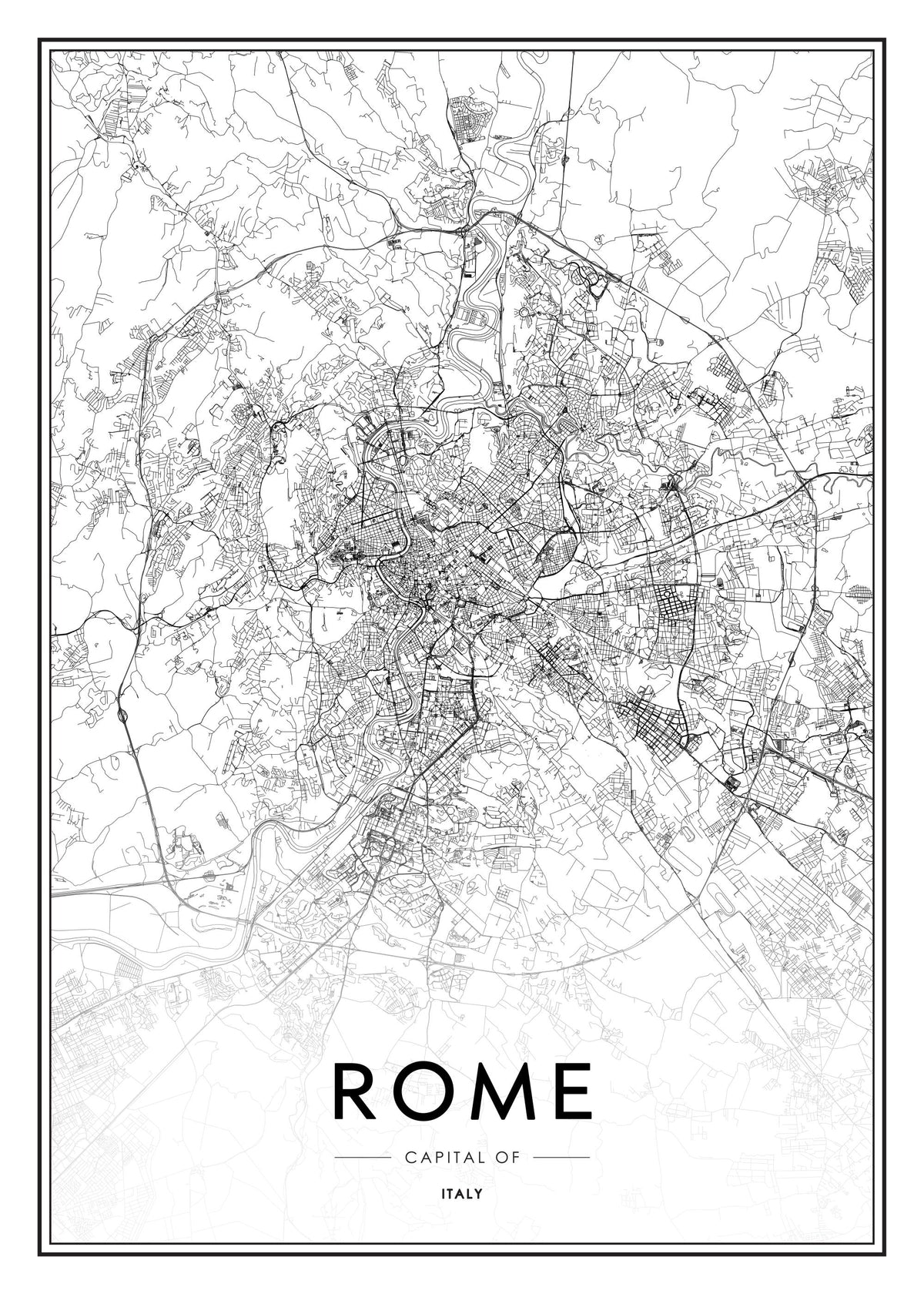Rome Map Print