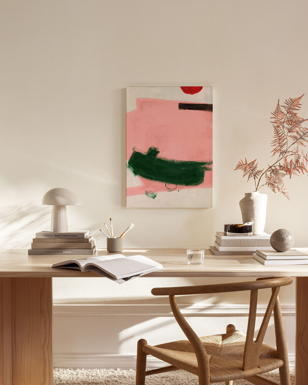 Green Strokes Canvas print