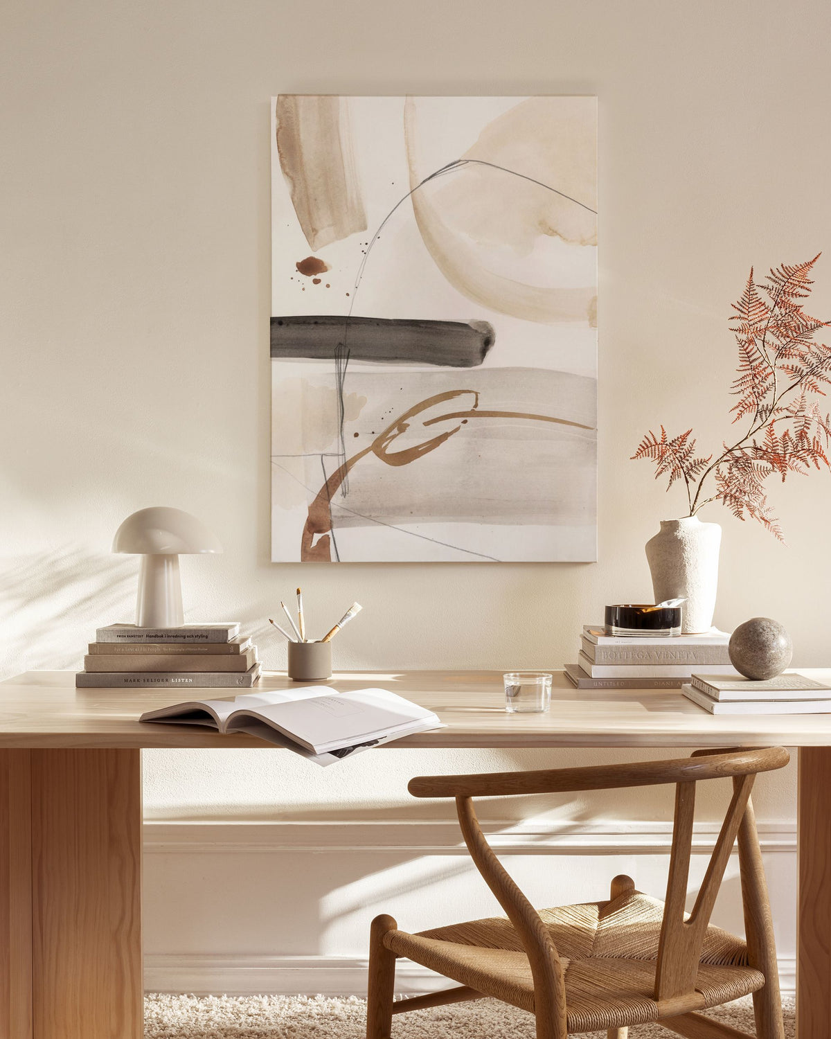 Beige Watercolor No2 Canvas print