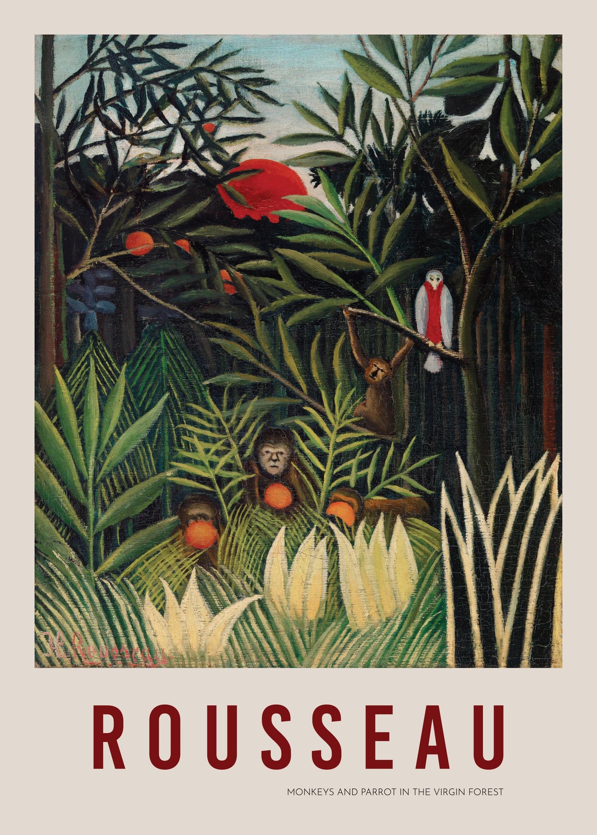 Rousseau - Monkeys and Parrot in the Virgin Forest Print