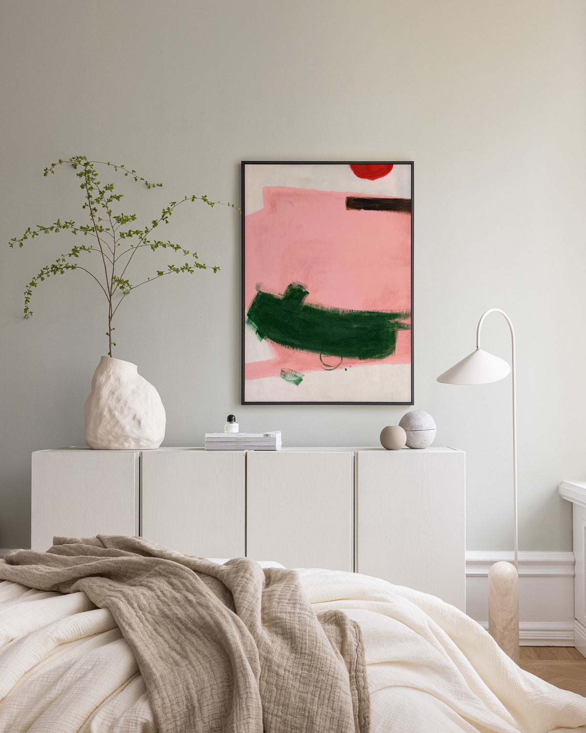 Green Strokes Canvas print