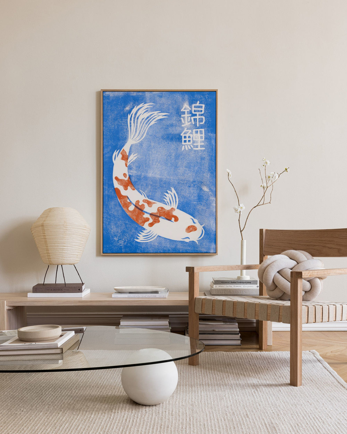 Linocut Koi Canvas print
