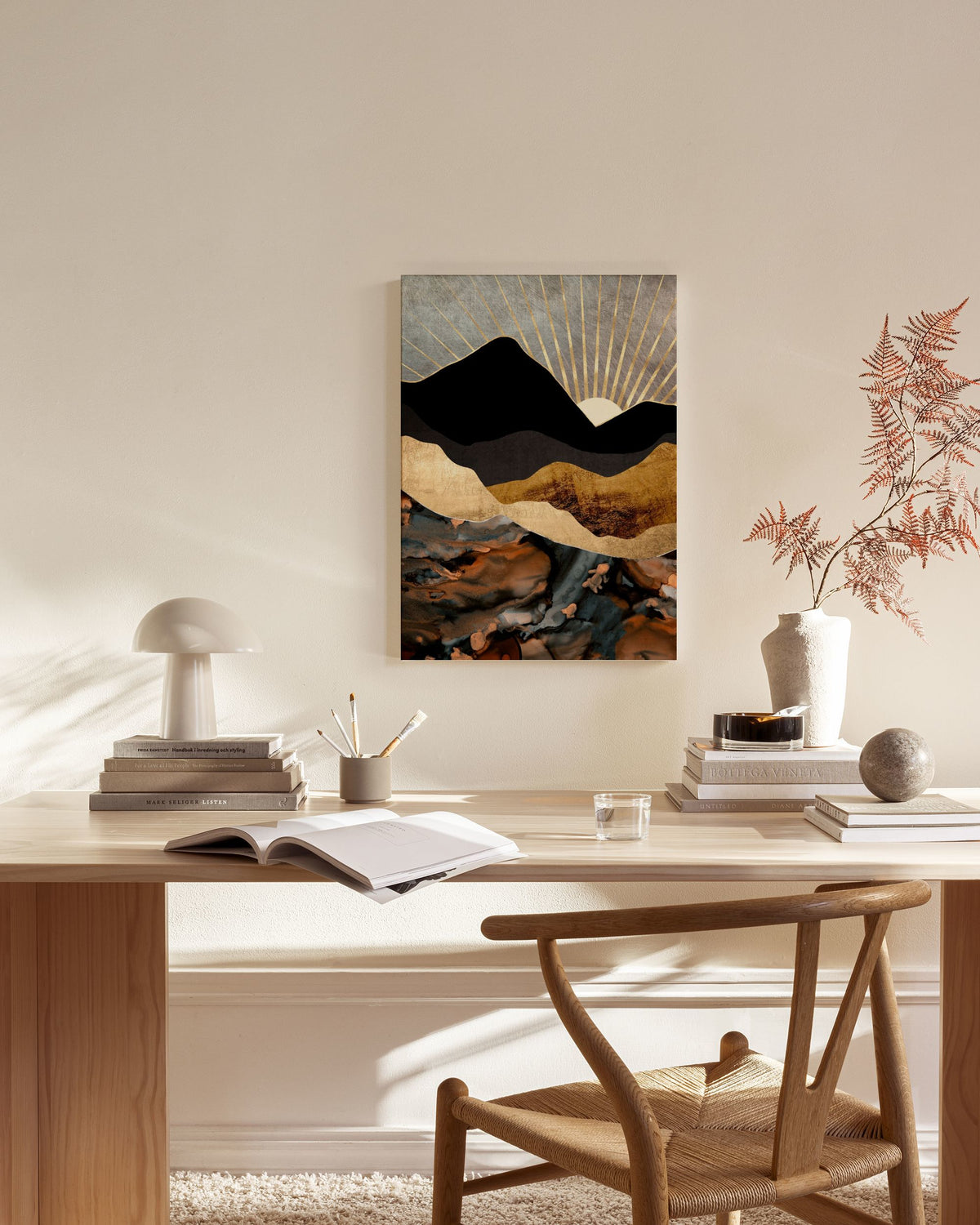 SpaceFrog Designs - Copper And Gold Mountains Canvas print