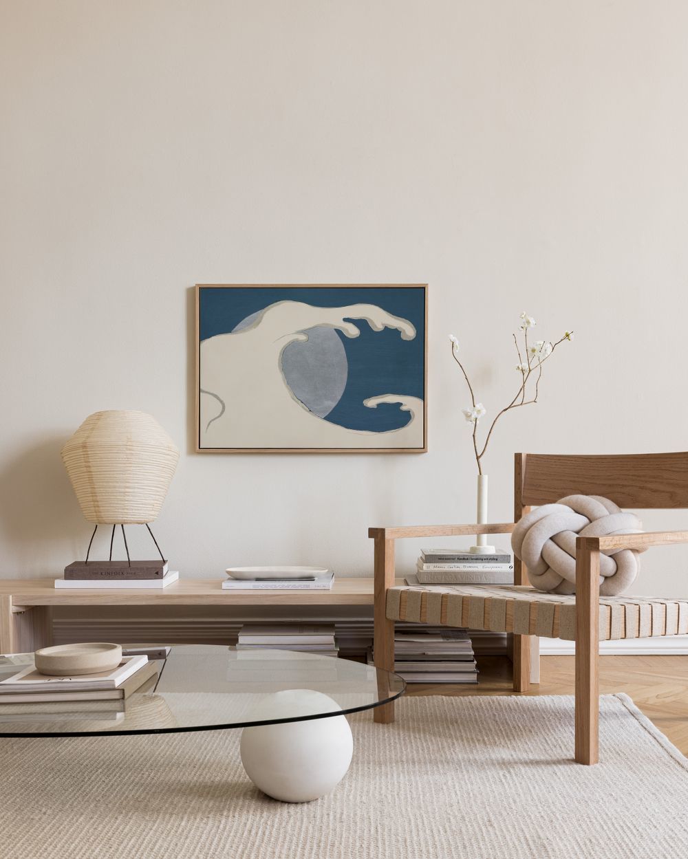Kamisaka Sekka - Waves and sun from Momoyogusa Canvas print