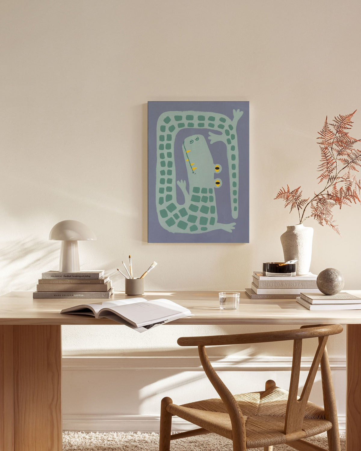Crooked Crocodile Canvas print