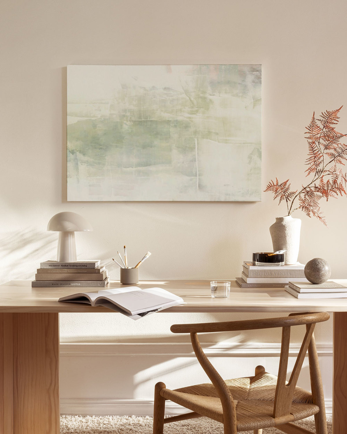 Green Abstract Painting Canvas print