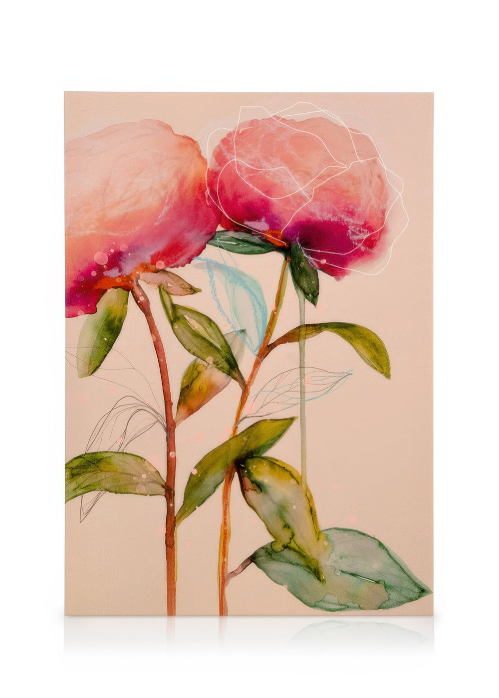 Leigh Viner - Artsy Peonies No2 Canvas print