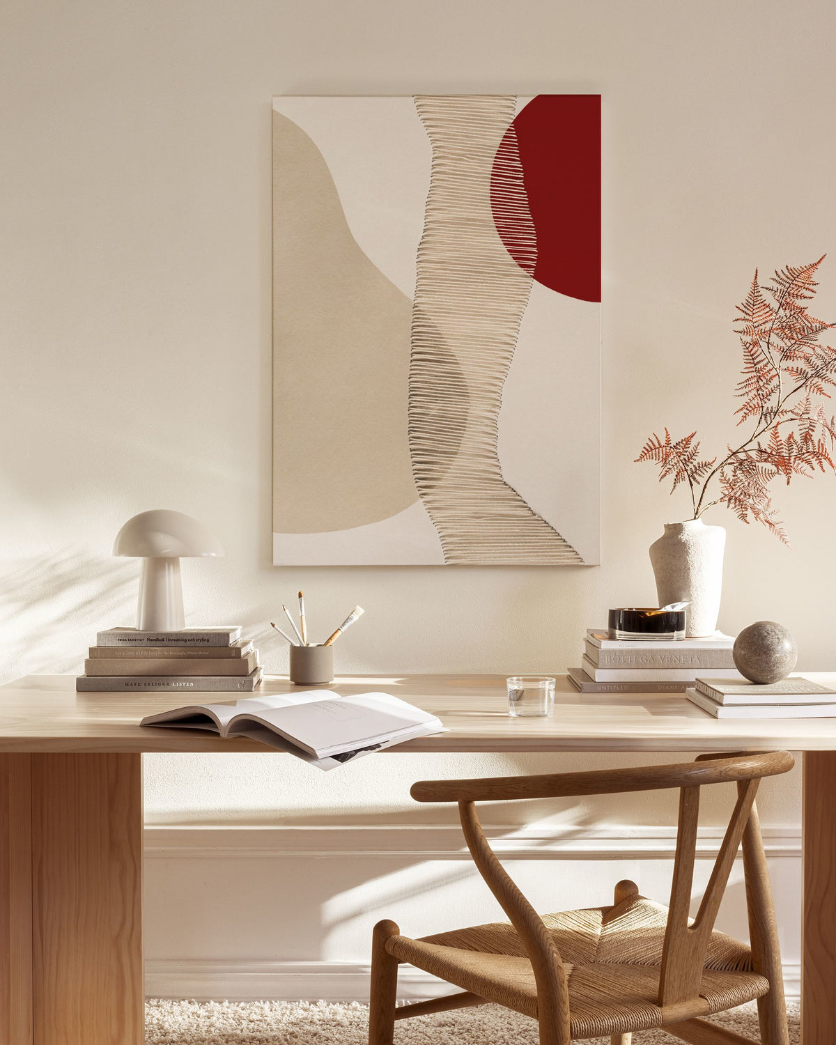 Red and Beige Canvas print