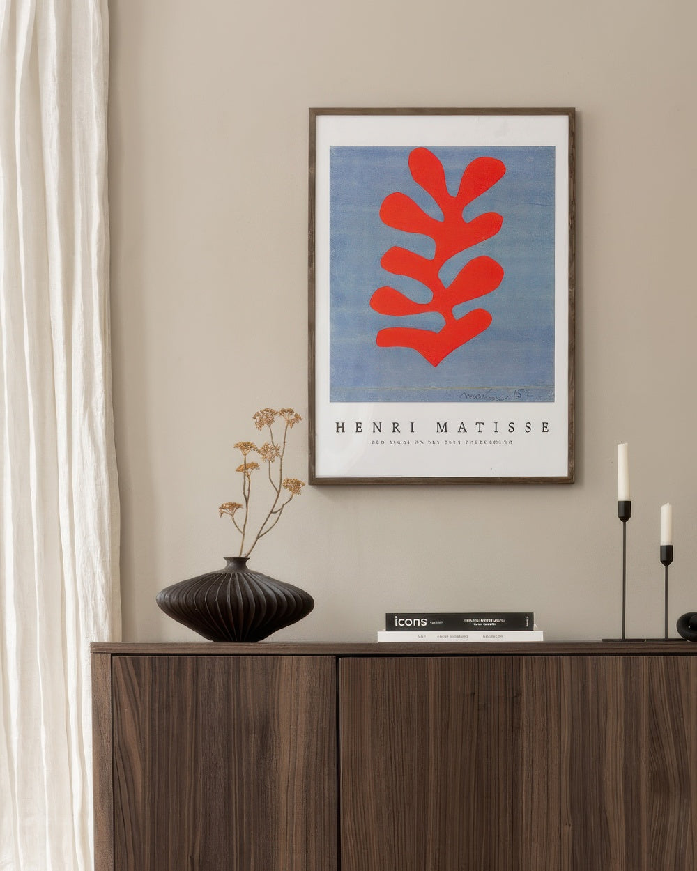 Matisse - Red Algae on Sky Blue Background Print