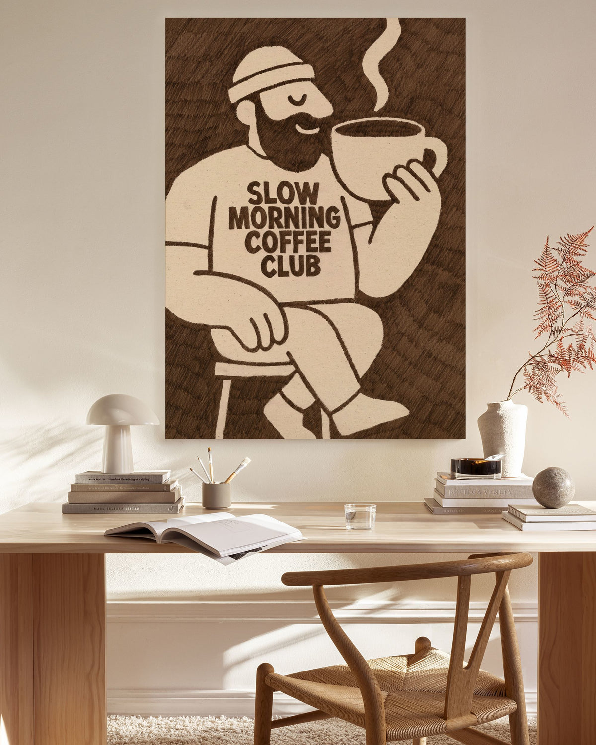 Slow Morning Coffee Club Canvas print