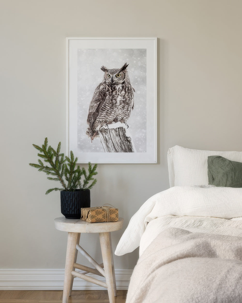 Owl in Snowfall Print